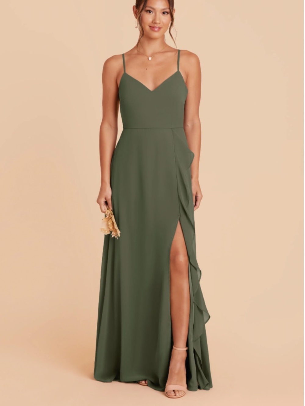 Birdie grey Theresa chiffon olive dress